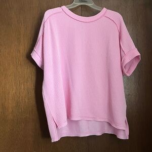 Zenana Outfitters Pink Knit Top